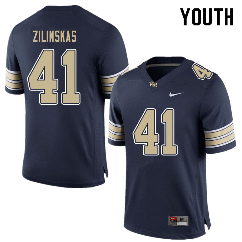 Youth #41 Jake Zilinskas Pitt Panthers College Football Jerseys Sale-Blue